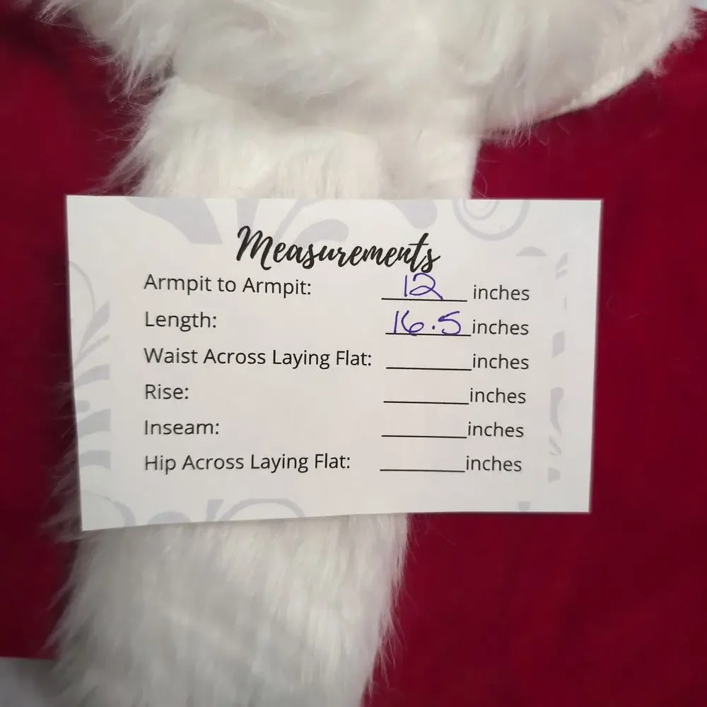 Child's Santa Outfit Top Belt Bag Booties Hat Glove Bell Wig Beard XS